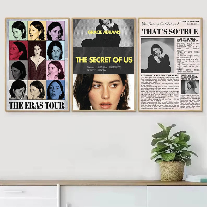 Pop Singer Gracie Abrams The Secret of Us Deluxe Classic Lyrics Inspired Poster Canvas Painting Wall Art Picture Home Decor Gift