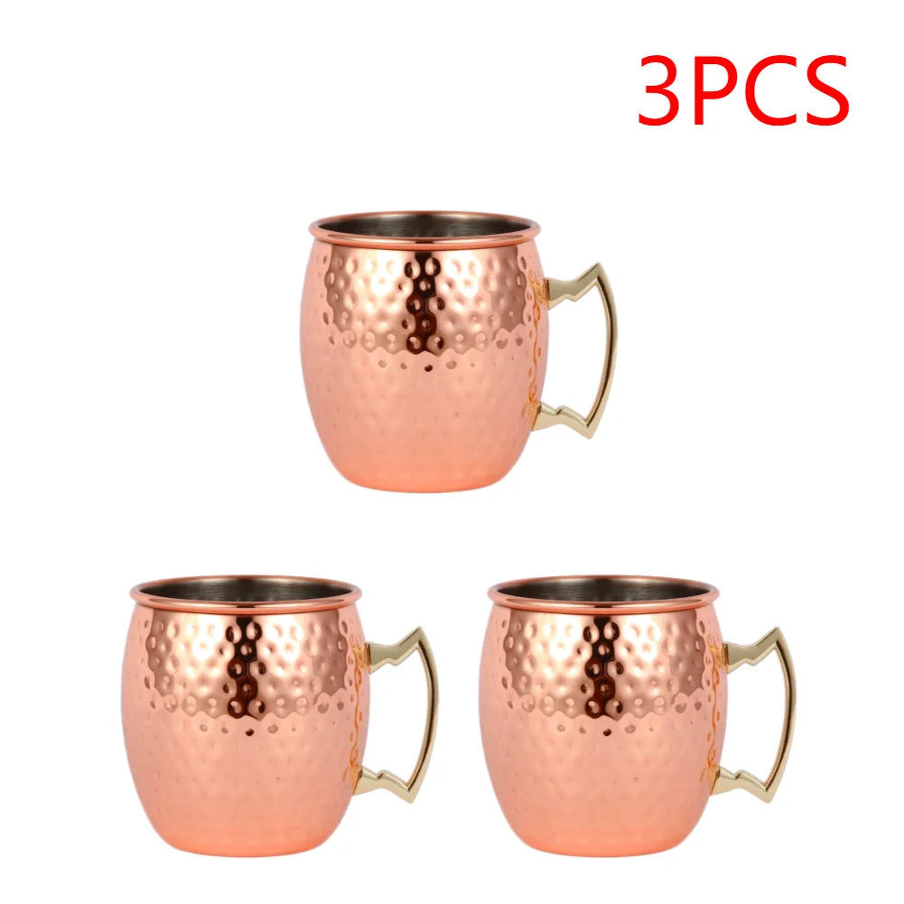 Moscow Mule Copper Mugs Metal Beer Cup Stainless Steel Copper Goblet Cocktai Wine Coffee Cup Champagne Party Bar Drinkware Tools