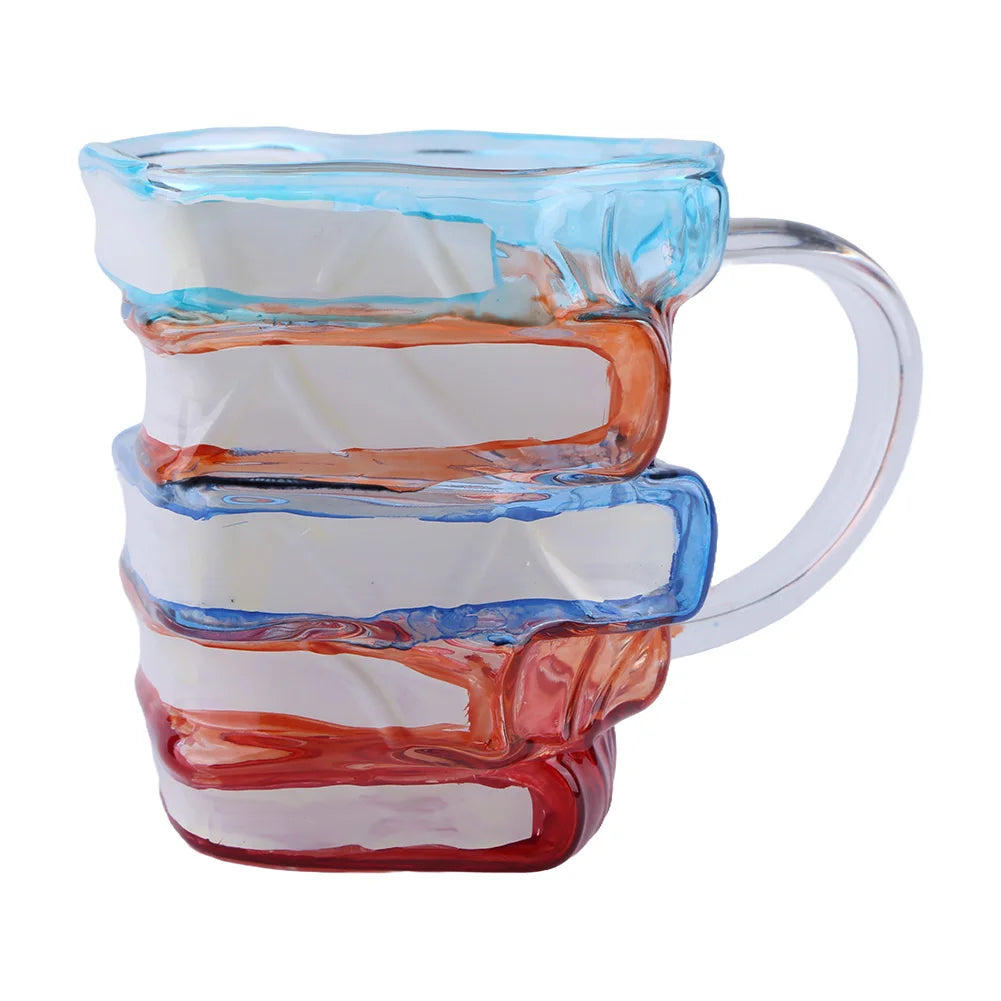 3D Painted Book Mug Wear Resist Unique Handmade Drink Cup Multi-Purpose Novelty Water Mug for Beer Wine Juice Tea Coffee