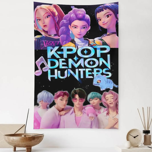 Huntrix KPop Demon Hunters Tapestry Wall Decor, 40''x60'' T