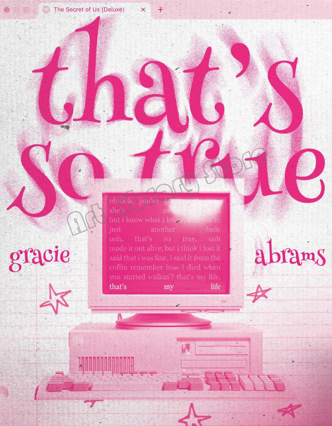 Pop Singer Gracie Abrams The Secret of Us Deluxe Classic Lyrics Inspired Poster Canvas Painting Wall Art Picture Home Decor Gift