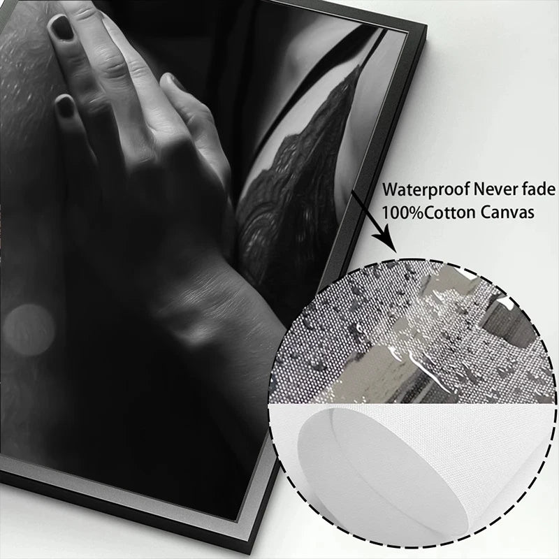 Black and White Romantic Lovers Couple Fall in Love Posters Canvas Paintings Portrait Wall Art Mural Home Bedroom Bathroom Decor