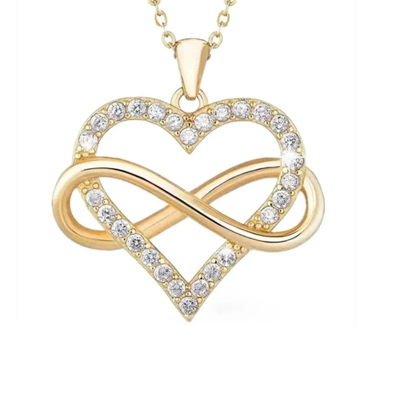 Nice 925 Sterling Silver Necklace Pendant Heart 5A Zircon Gem For Women Fashion Clavicle Chain Wedding  Jewelry Party Gift