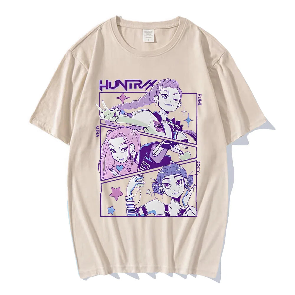 KPop Demon Hunters T-shirt Summer Short Sleeve