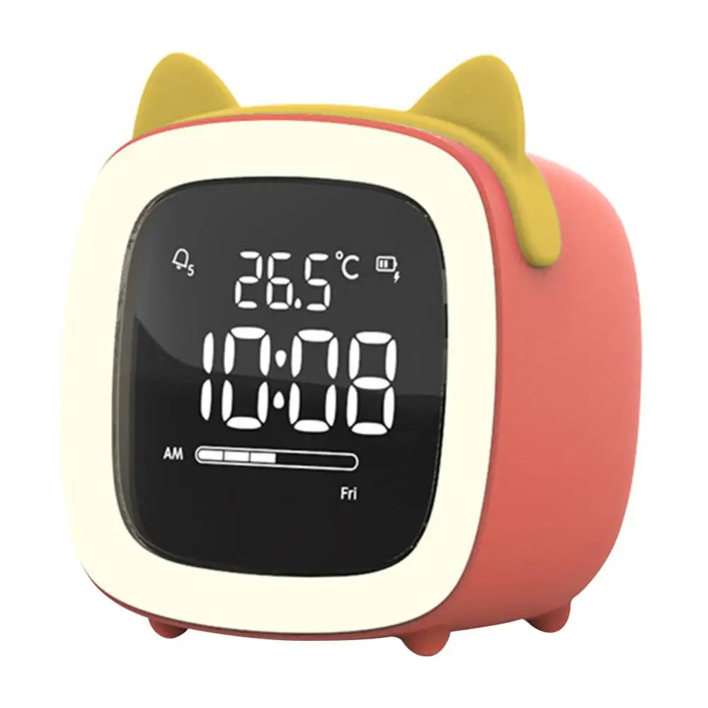 Cartoon Rabbit Deer Ear Alarm Clock Rechargeable Digital Display LED Nigh Light Table Clock Wall Clock Living Room LED Clock