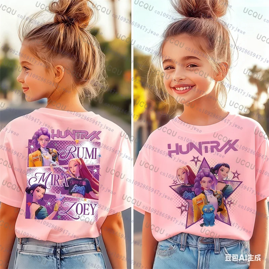 Kpop Demon Hunters Parent Child Short Sleeve Cute Kpop Demon Hunters Tee