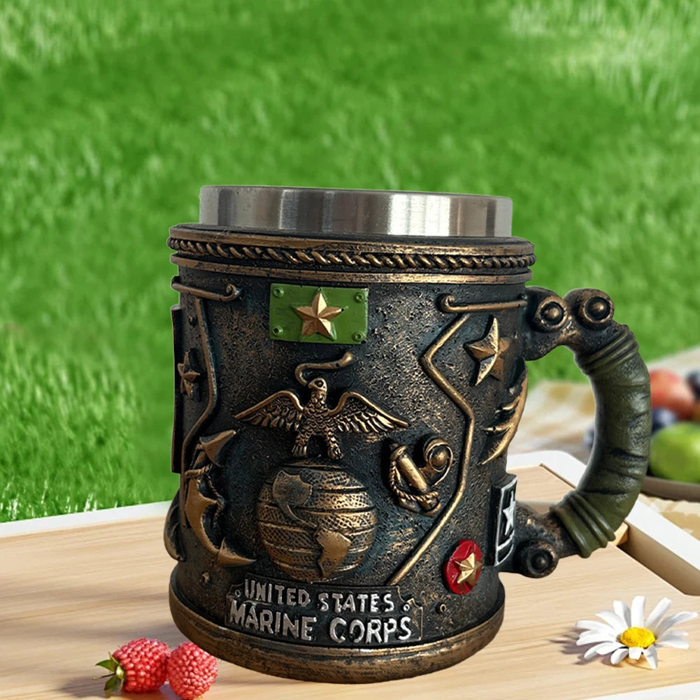 5 Styles American Commemorative Mug Decorative 3D Relief Design 250th Anniversary Mug Marine Corps Mug for Veterans