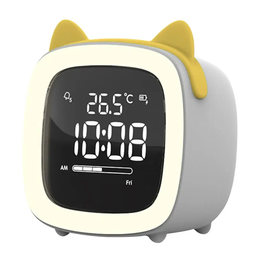 Cartoon Rabbit Deer Ear Alarm Clock Rechargeable Digital Display LED Nigh Light Table Clock Wall Clock Living Room LED Clock