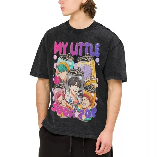 Oversized Washed T-Shirt My Little Soda Pop Saja Boys KPop Demon Hunters