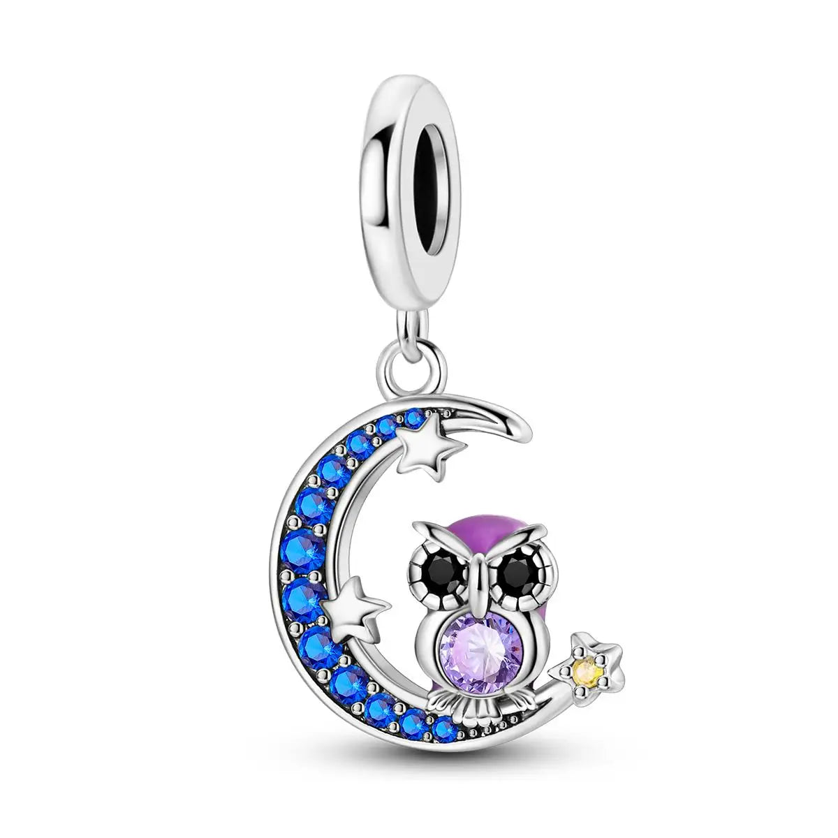 Original Charms 925 Silver Plated Bee Moon Star Pendant Fit Bracelet Making For Woman Fashion Jewelry