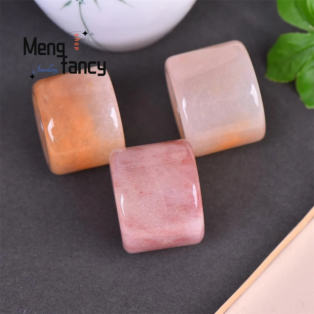 Natural Golden Silk Jade Wrench Men's Ring Simple Exquisite Best Selling Fashion Luxury Fine Jewelry Holiday Gift Handicraft