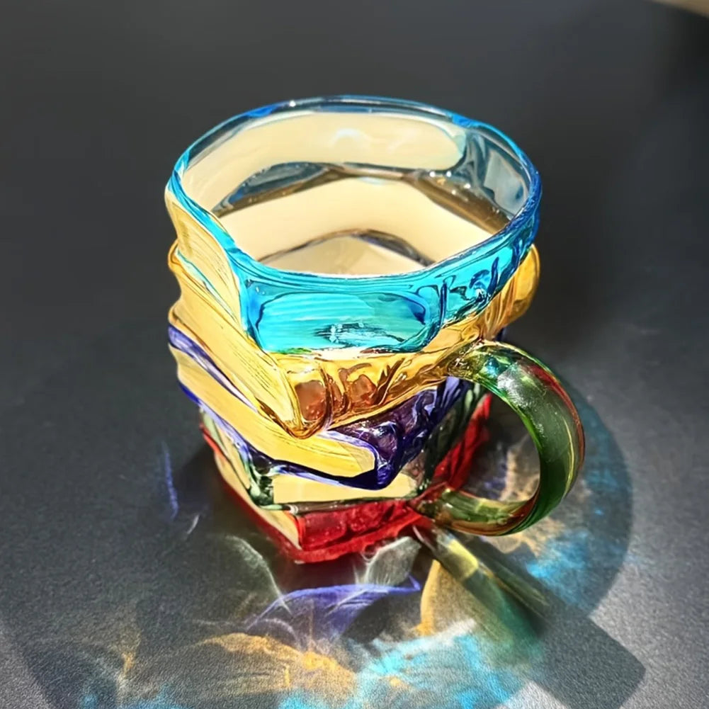 3D Painted Book Mug Wear Resist Unique Handmade Drink Cup Multi-Purpose Novelty Water Mug for Beer Wine Juice Tea Coffee