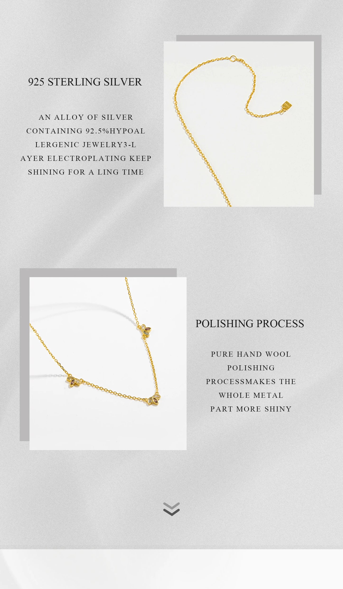 ANDYWEN 925 Sterling Silver Gold Three Zircon Queen Flower Pendant Necklace Long Choker Women Wedding Luxury FineJewelry Gift