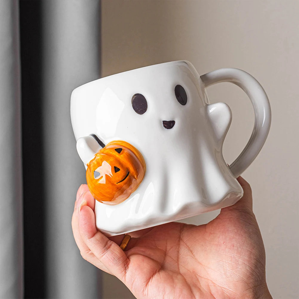Halloween Ghost Coffee Mug Cute Cartoon Ghost Mug Ghost Shaped Mug Halloween Novelty Gift for Your Loved Ones