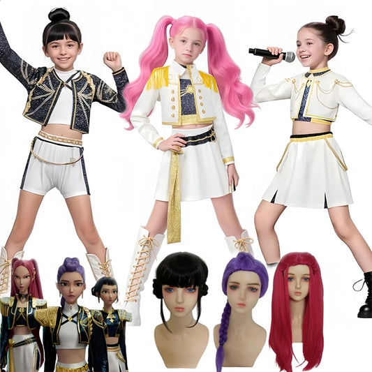 Kids K-Pop Demon Hunters Zoey Rumi Mira Costume Cosplay