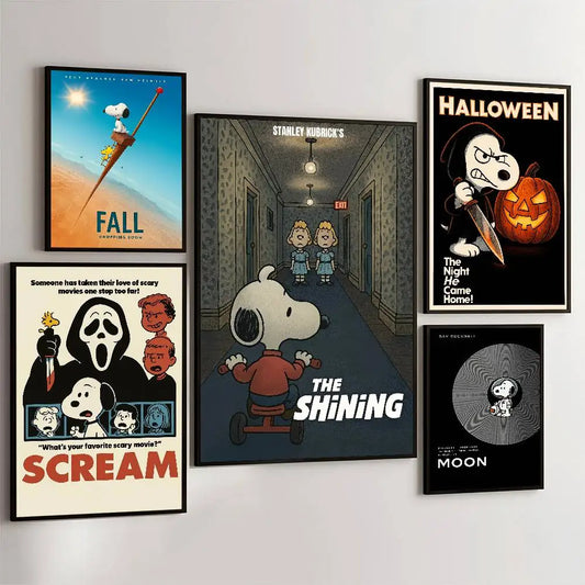Anime S-Snoopy Classical Movie DIY Sticky Poster Fancy Wall Sticker For Living Room Bar Decoration Wall Decor