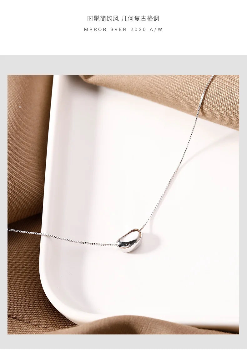 925 Sterling Silver Necklace Pendant Soybean High Quality Fashion Jewelry For Women Chains Wedding Birthday Gift