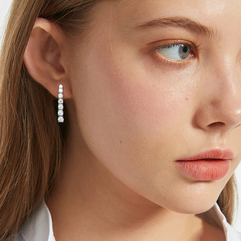 FEOBUR 2.8CT Full Moissanite Drop Earrings for Women Original 925 Sterling Silver Tassel Dangle Earrings Bridal Wedding Jewelry