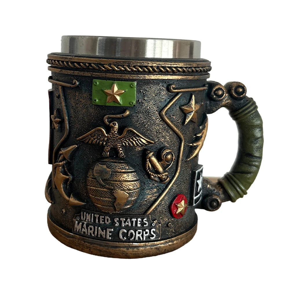 5 Styles American Commemorative Mug Decorative 3D Relief Design 250th Anniversary Mug Marine Corps Mug for Veterans