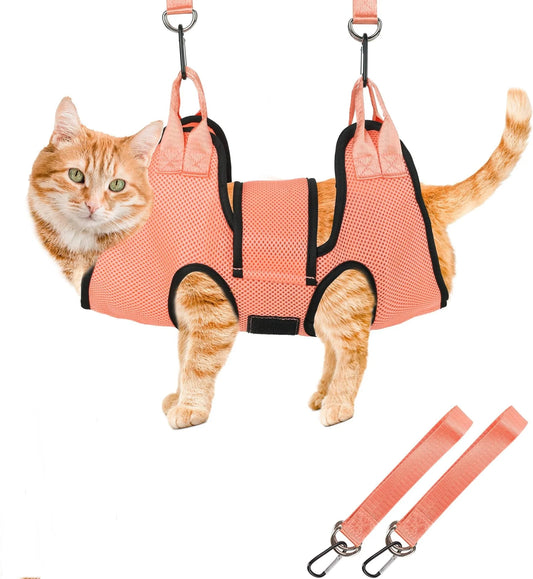 TONG Cat Grooming Hammock Fixed Bath Bag for Nail Cutting Anti Scratch Cat Trimming Restraint Bag Pet Beauty Hanging Pet Supplie