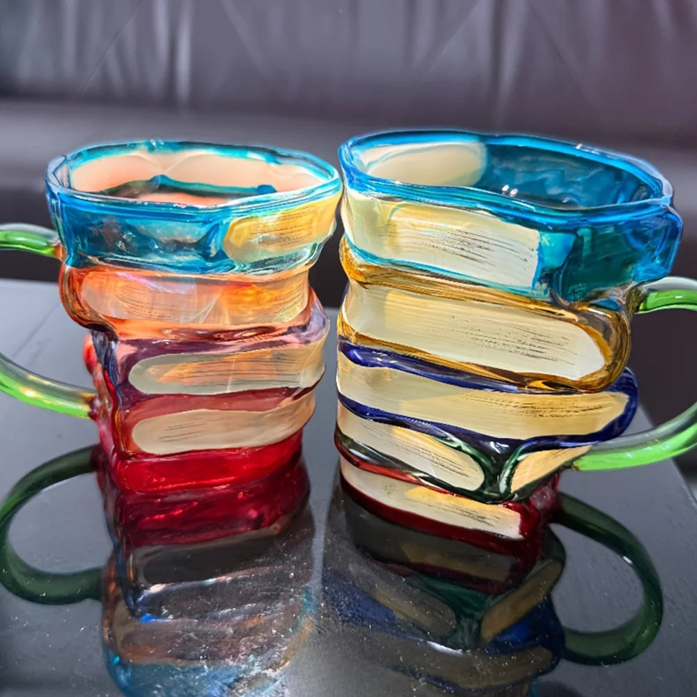 3D Painted Book Mug Wear Resist Creative Book-Shaped Drinkware Multi-Purpose Novelty Water Mug for Beer Wine Juice Tea Coffee