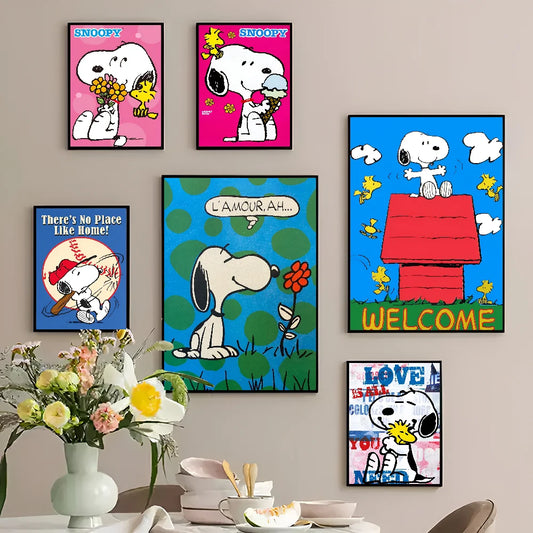 Cute Snoop Cartoon Dog Movie Sticky Posters Whitepaper Sticker DIY Room Bar Cafe Posters Wall Stickers