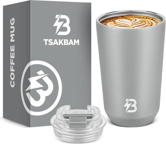 Coffee Travel Mug, 12 oz Coffee Tumbler Spill Proof Leak Proof, Portable Insulated Stainless Steel Coffee Mug with Lid for Hot a
