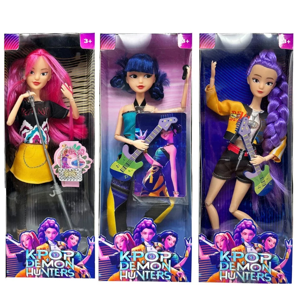 2026 Anime K Pop Demon Hunters Witch Hunter Group High Appearance Glue Doll Girl Heart Decorative Holiday Gift
