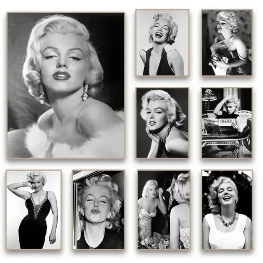 Marilyn Monroe Black White Canvas Paintings Murals Living Room Bedroom Decoration Modern Home Decoration Art Lconic Celebrities