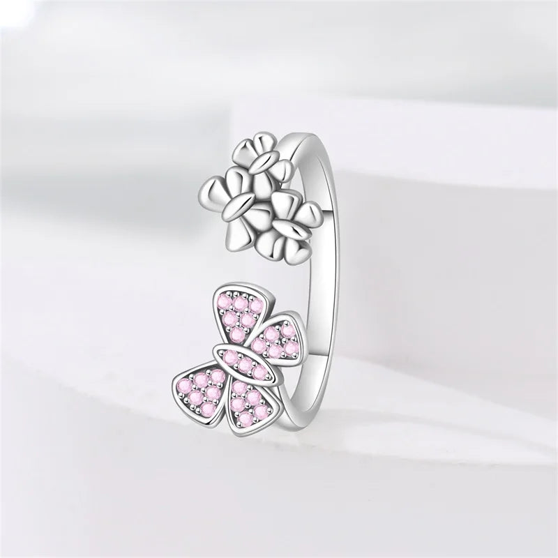 New 925 Sterling Silver Open Ring Hollow Rose Infinite Love Simple Ring Women Wedding Engagement Party Jewelry Gift