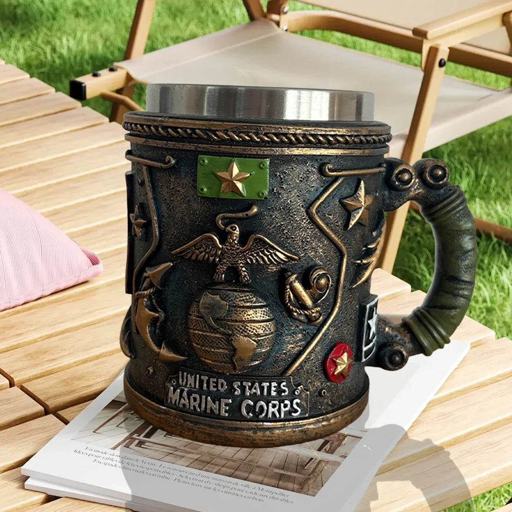 5 Styles American Commemorative Mug Decorative 3D Relief Design 250th Anniversary Mug Marine Corps Mug for Veterans
