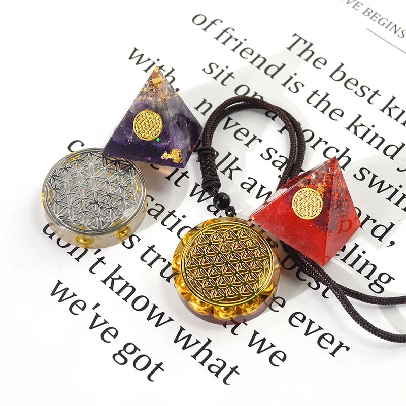 6PCS/Lot Flower of Life Copper Energy Stickers Phone Case Sticker Crafts DIY Jewelry Making