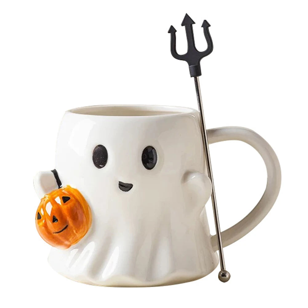 Halloween Ghost Coffee Mug Cute Cartoon Ghost Mug Ghost Shaped Mug Halloween Novelty Gift for Your Loved Ones
