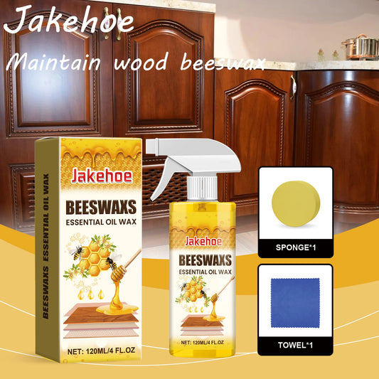 Jakehoe Beeswax Wood Polishing Spray Anti-cracked Nourishing Restoring Gloss Fresh Scent Maintainence Furniture Spray