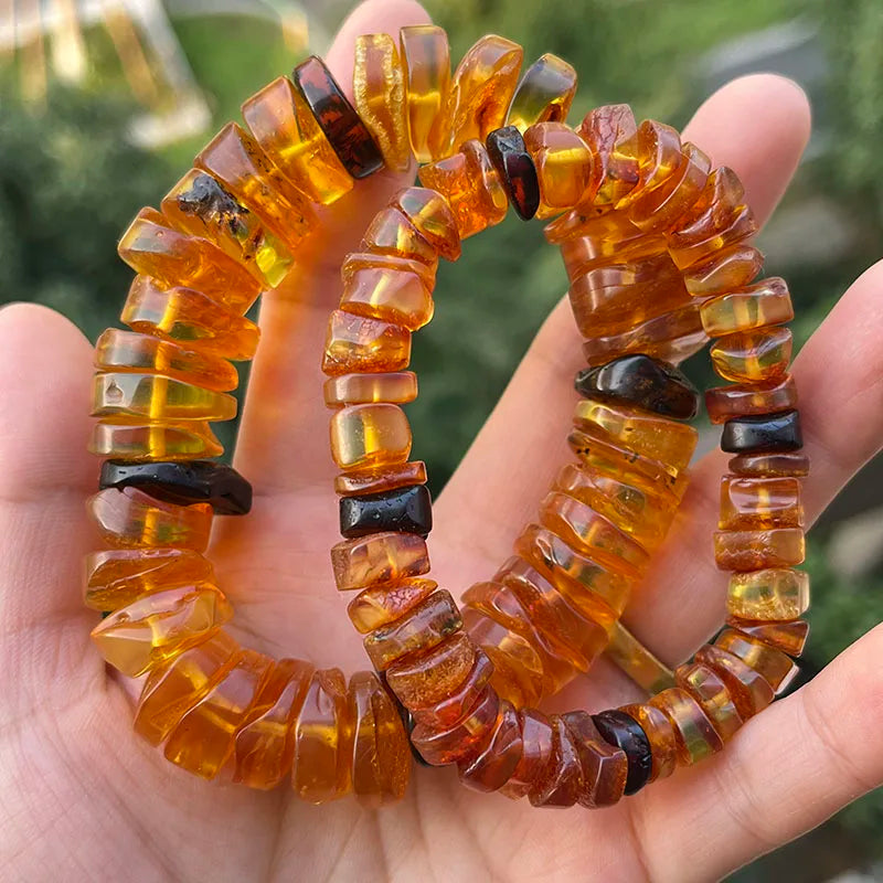 Big Natural Amber Bracelet for Unisex Gift Irregular New Unique 100% Genuine Ambre Diy Beads Healing Jewelry Supplier Wholesale