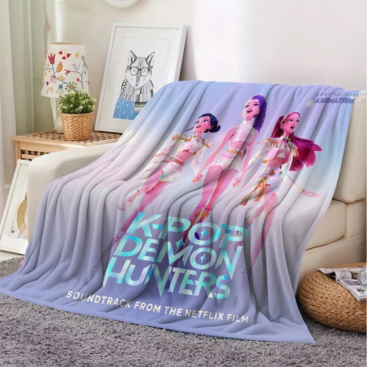 K-Pop Demon Hunters Blanket Hot Anime Flannel Blanket
