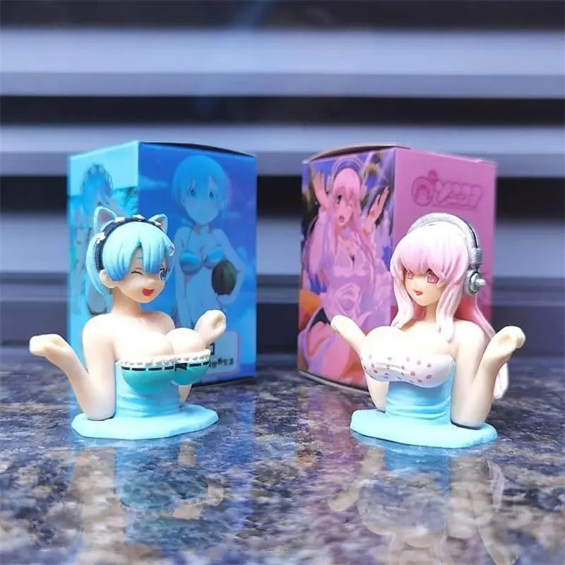 2023 Kawaii Shaking Chest Ornaments Cute Shake Girl Car Dashboard Decorations Anime Beautiful Girl Car Ornament Q-Version Toy