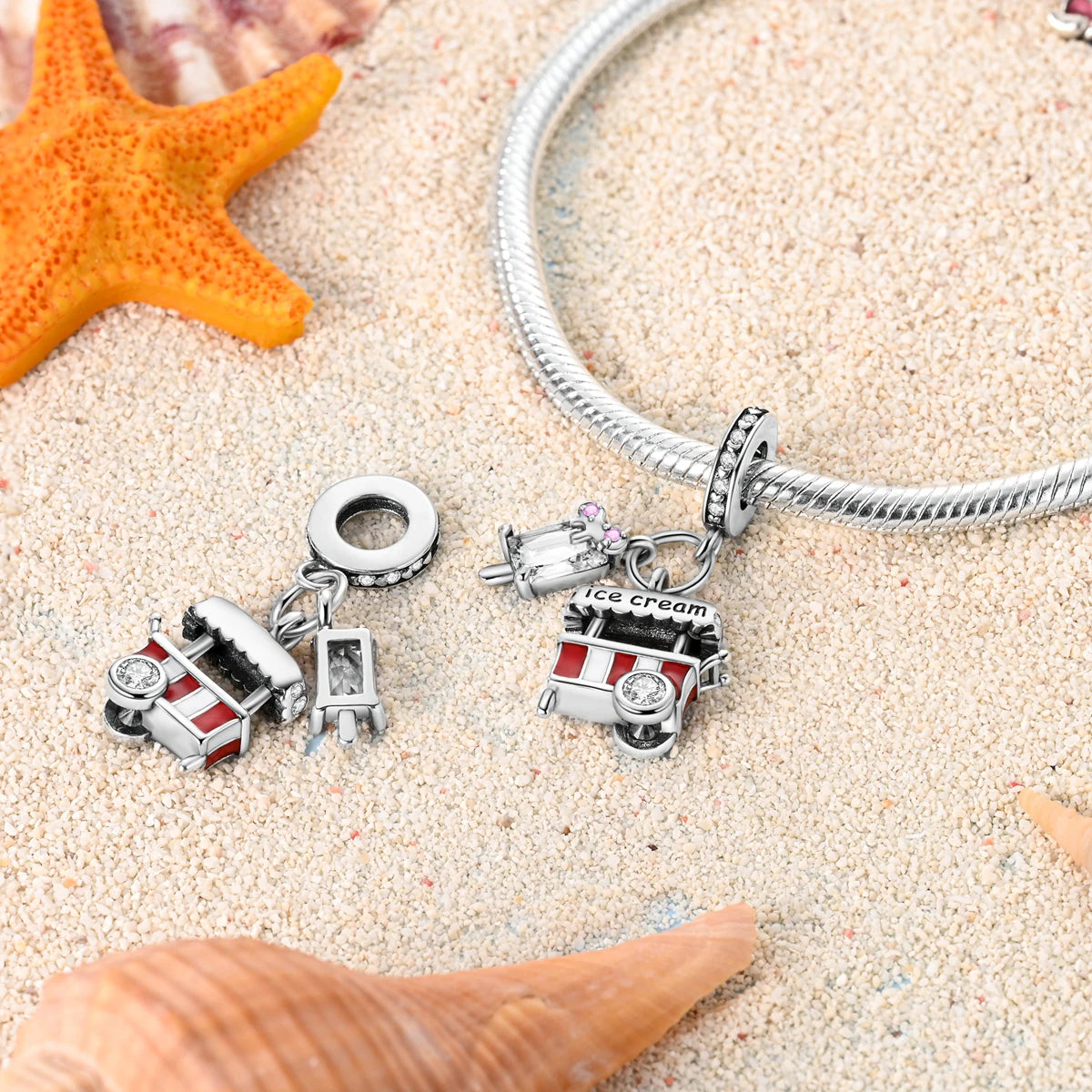 Original Charms 925 Silver Plated Bee Moon Star Pendant Fit Bracelet Making For Woman Fashion Jewelry