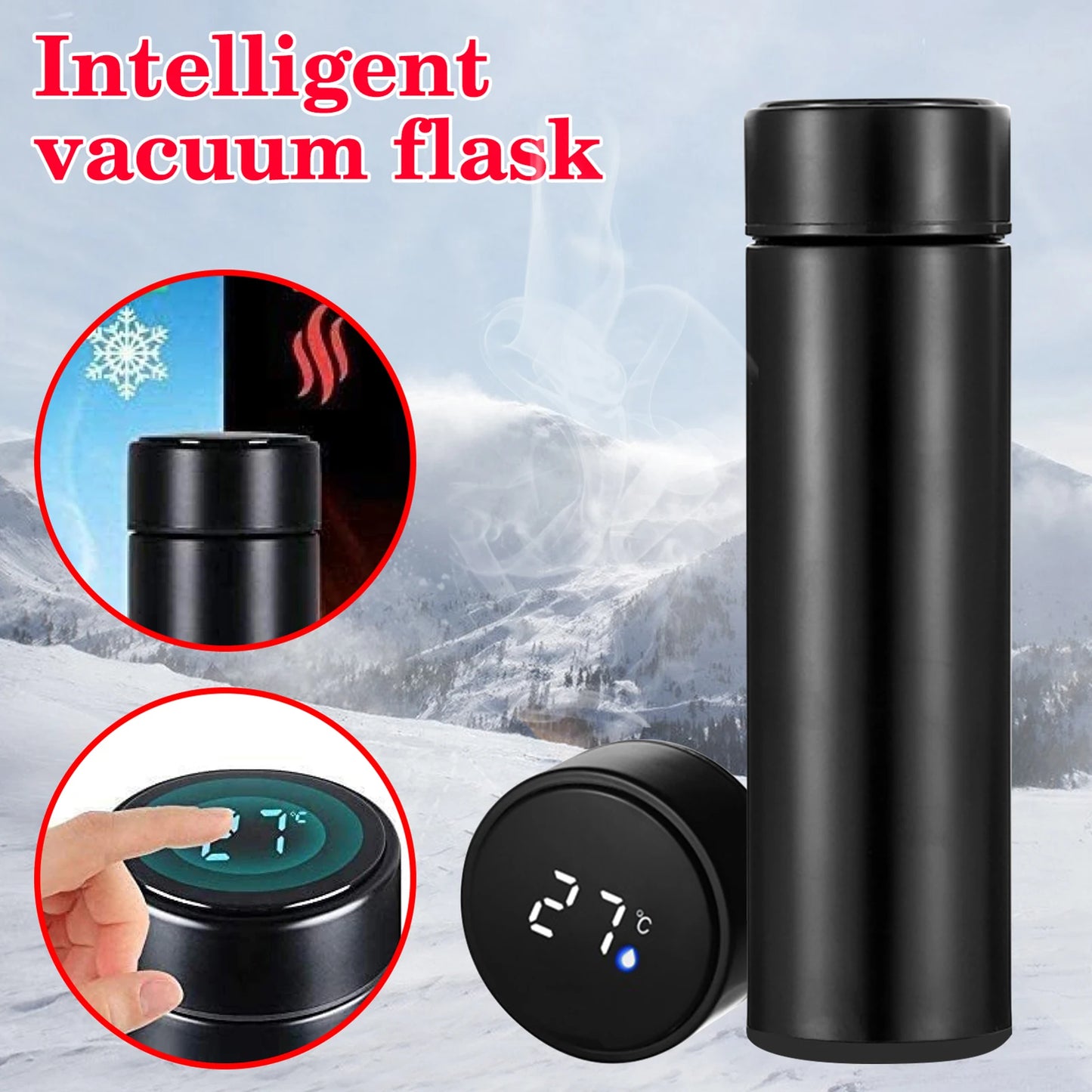 304 Stainless Steel Led Touches Screen Mug Temperature Display Mug Spill-Proof Coffee Cup for Women Girls Picnic Hiking