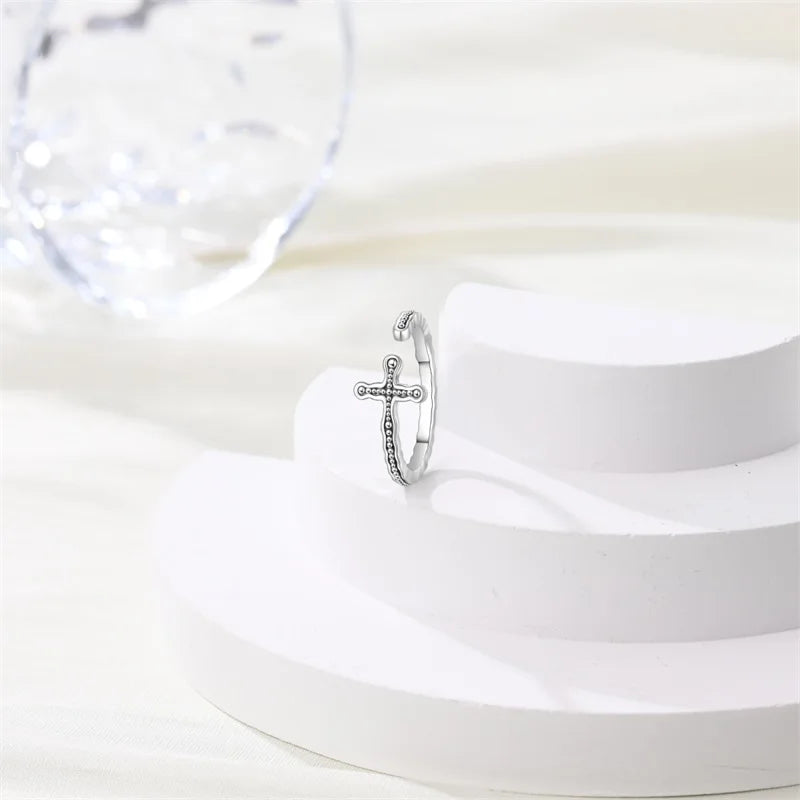 New 925 Sterling Silver Open Ring Hollow Rose Infinite Love Simple Ring Women Wedding Engagement Party Jewelry Gift