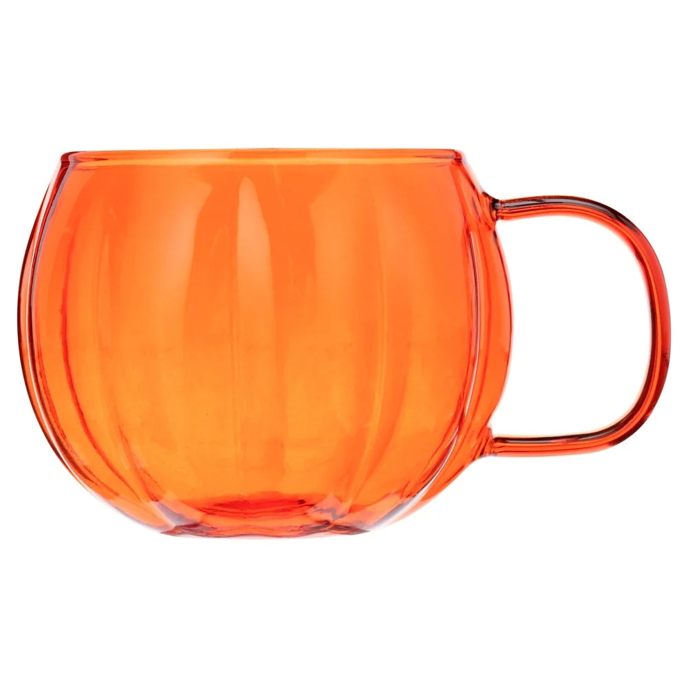 Pumpkin Shape Borosilicate Glass Mug Set 4 Pack
