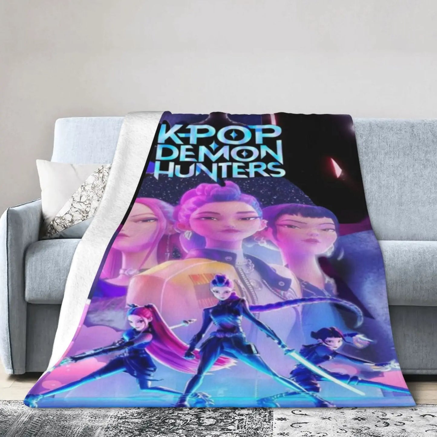 K-Pop Demon Anime Hunter Flannel Blanket