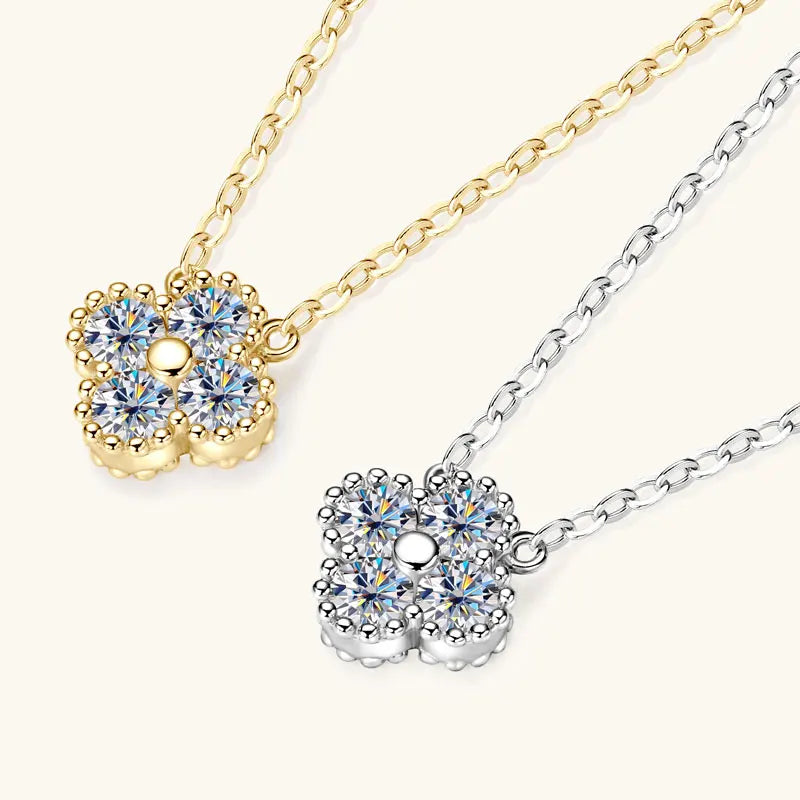 Lnkry 3mm 0.1ct Moissanite Necklace Certified 925 Sterling Silver Lucky Clover Flower Pendant Necklace For Women 2025 Jewely