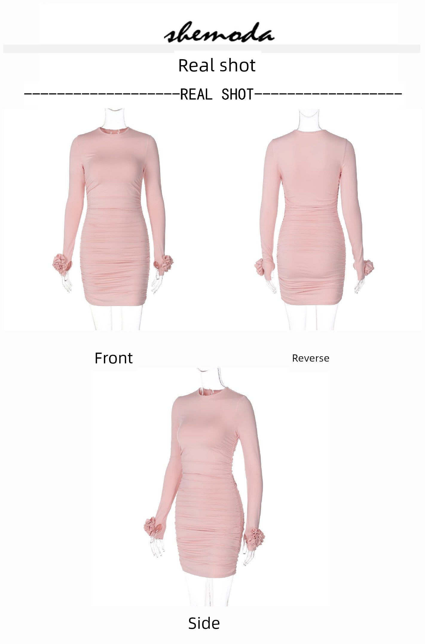 Crew Neck Long Sleeves Dress