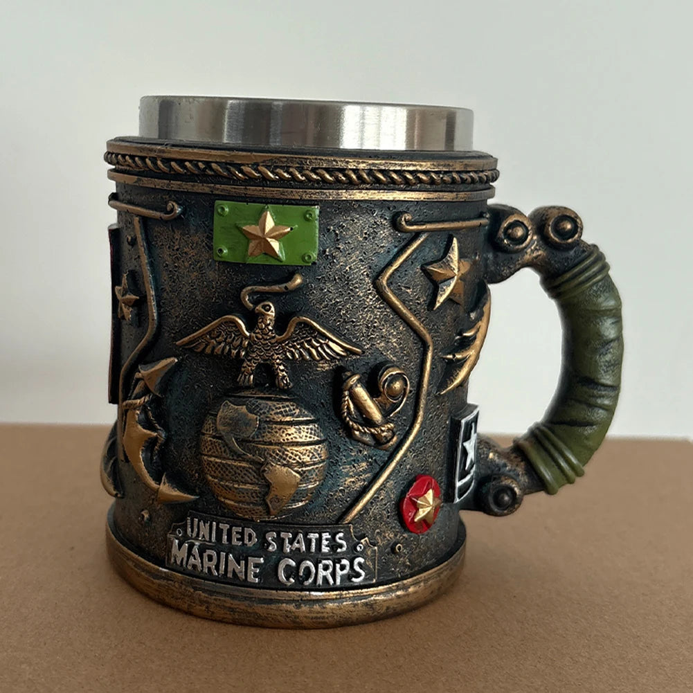5 Styles American Commemorative Mug Decorative 3D Relief Design 250th Anniversary Mug Marine Corps Mug for Veterans