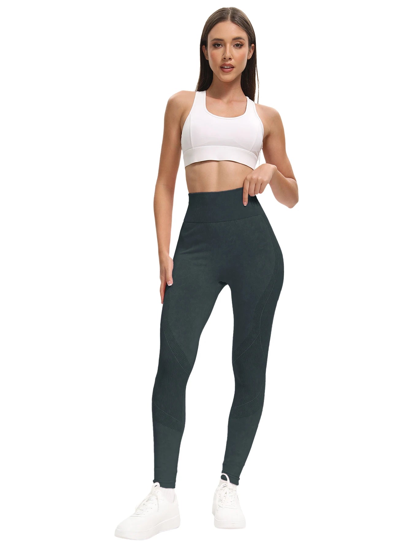 2 Pack Women's High Waisted Sexy Butt Lifting Seamless Solid Color Yoga Leggings Elastic And Breathable Fitness Sports Pants