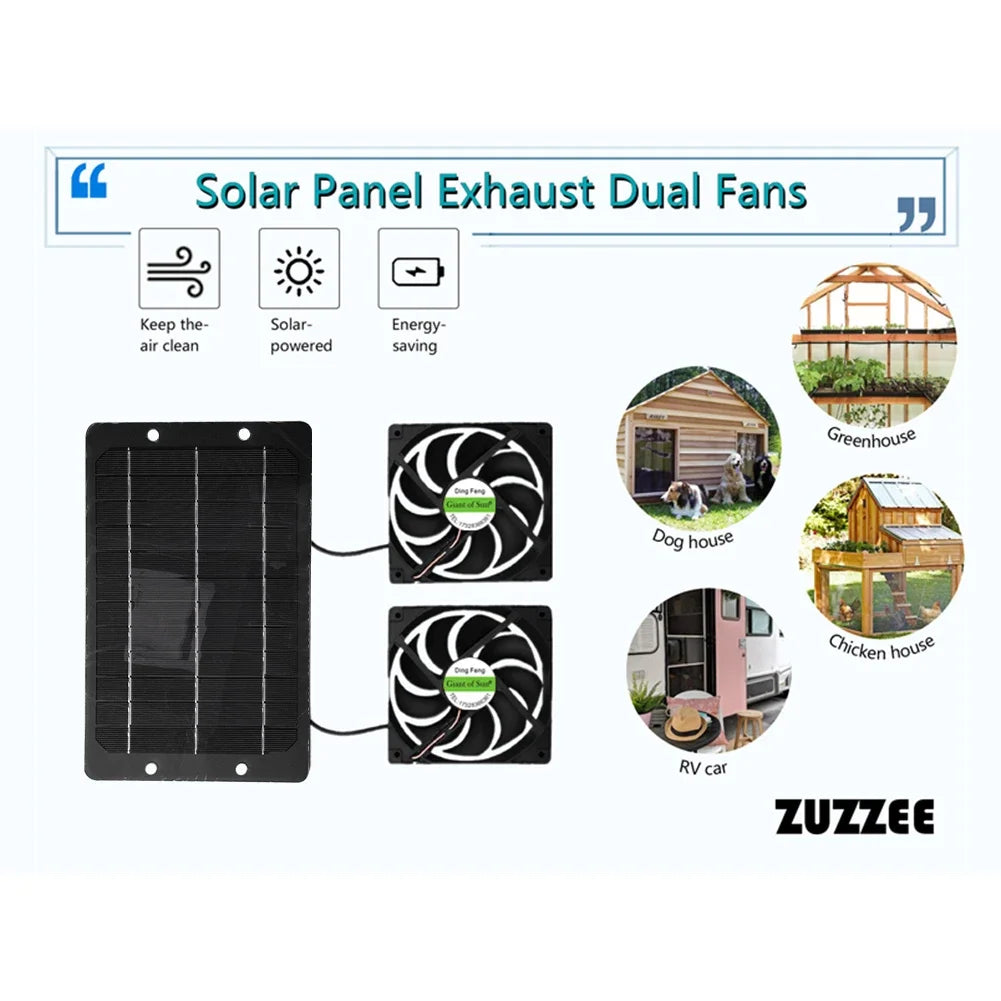 Solar Panel & 4.7inch Exhaust Fan 10W 12V Solar Powered Panel Kit Solar Panel Kitfor Roof Vent for Chicken Coop Shed Pet House