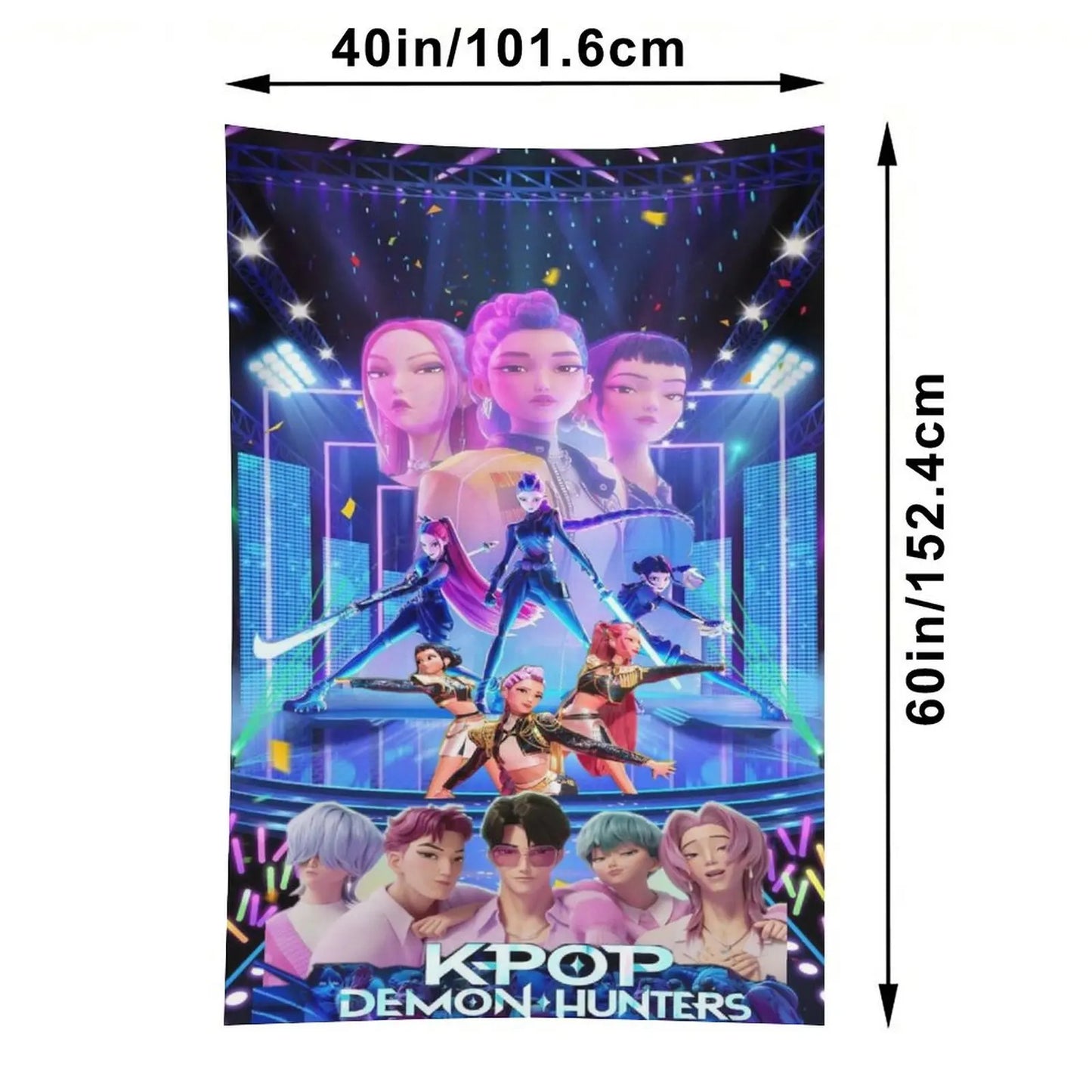 Huntrix KPop Demon Hunters Tapestry Wall Decor, 40''x60''