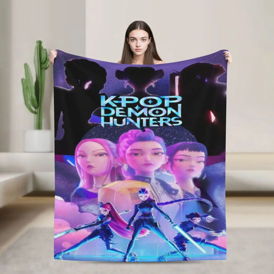 K-Pop Demon Anime Hunter Flannel Blanket