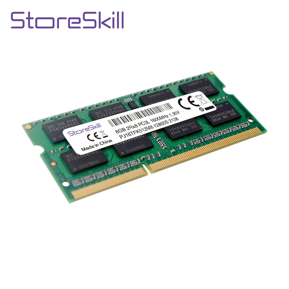 StoreSkill  Memory DDR3L Notebook 4GB 8GB 10600 1333 12800 1600 for DDR3 Laptop Ram SODIMM Memoria